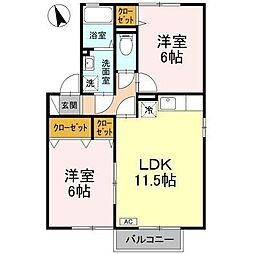 ウィルモア土佐 2LDKの間取図画像