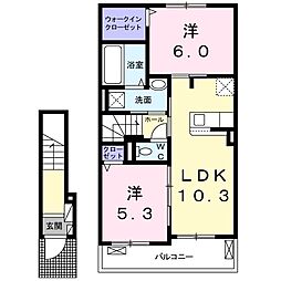 ViolaSole東灘2 2LDKの間取図画像