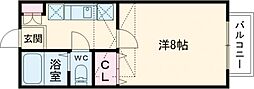 ロワール参番館 1Kの間取図画像