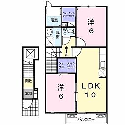 クレドール美咲A 2LDKの間取図画像
