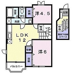 アメニティハウスB 2LDKの間取図画像