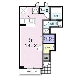 カーサ・フィオーレA棟 1Kの間取図画像