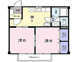 スペースプラザ未来 2DKの間取図画像