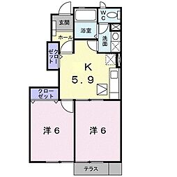ジョイフルハイム 2Kの間取図画像