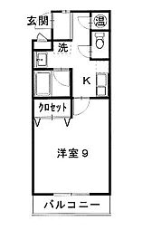 ワンズホーム錦町 4階1Kの間取り
