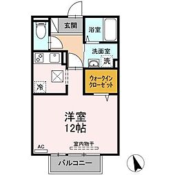 ル・ヴァン・クレールA ワンルームの間取図画像