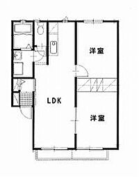 アバンティ 2階2LDKの間取り