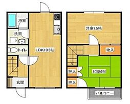 グリーンハイツA棟 2LDKの間取図画像