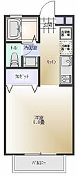 フラットひかる 1Kの間取図画像