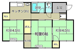 田部貸家 1階3Kの間取り
