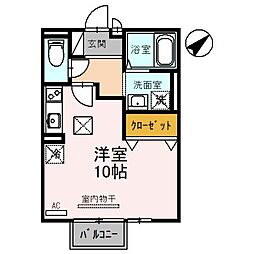 JR湖西線 志賀駅 徒歩4分の賃貸アパート 1階ワンルームの間取り