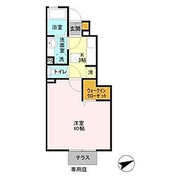 La splendeur 1階1Kの間取り