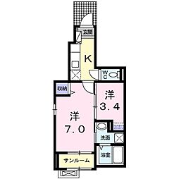 アタラクシア・8号 2Kの間取図画像