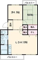 メゾン碧水 301 3階2LDKの間取り