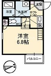 ａｌｐｈａ・ＴＨＥ・ＴＥＲＲＡＣＥ　駅南通り 1階ワンルームの間取り