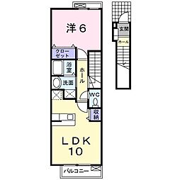 サザンクロス 1LDKの間取図画像