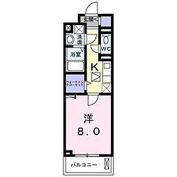 スプレッド与野 1Kの間取図画像