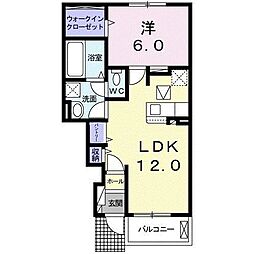 ベルオーブ 1LDKの間取図画像