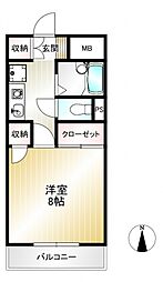 ハイシティー堀南 1Kの間取図画像