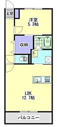 ミライデイズ都城 1LDKの間取図画像