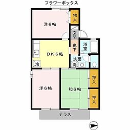 桑の実ハッピィハウス 1階3DKの間取り