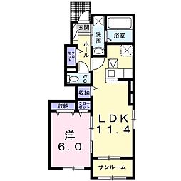 フォルトゥーナ3 1LDKの間取図画像