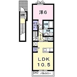 アティレジャン 1LDKの間取図画像