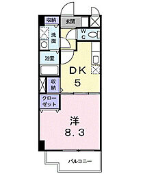 フォレスト光 1DKの間取図画像