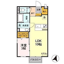 東武東上線 新河岸駅 徒歩7分の賃貸アパート 2階1LDKの間取り