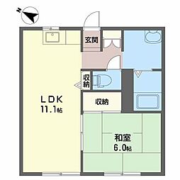 レオーネ 1階1LDKの間取り