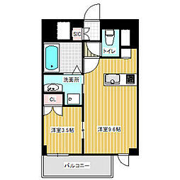 Mステージ矢田南 2階1LDKの間取り
