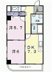アーバンルネッサンス 2DKの間取図画像