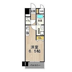 Green Hills 5階ワンルームの間取り