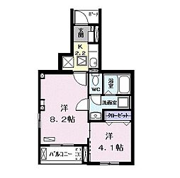 リジエール1 2Kの間取図画像