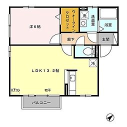 西武新宿線 本川越駅 バス17分 神明町車庫下車 徒歩2分の賃貸アパート 2階1LDKの間取り