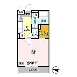 JR埼京線 北与野駅 徒歩6分の賃貸アパート 3階1Kの間取り