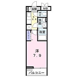 ハルズ　ＧＯＩＤＯ 2階1Kの間取り