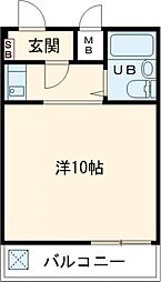 コーポ三和新大宮I号館 4階ワンルームの間取り