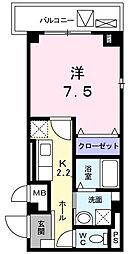 京急本線 京急鶴見駅 徒歩16分の賃貸マンション 3階1Kの間取り