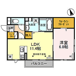 リベルテ 1LDKの間取図画像