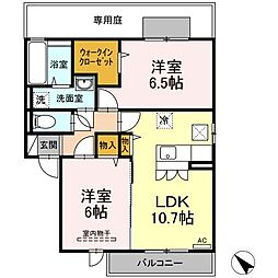 フェリス馬越 2LDKの間取図画像