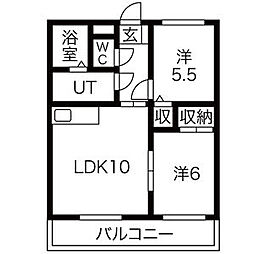 ラ・ブリランテ 2LDKの間取図画像
