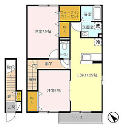 サンファーストA 2LDKの間取図画像