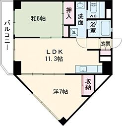 コーポ朝日7 2LDKの間取図画像
