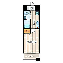 SHELL　MIYAKO　I 7階1Kの間取り