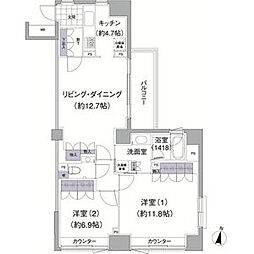 アビティ目黒 2LDKの間取図画像