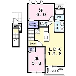 エストランダ　Ｃ 2階2LDKの間取り