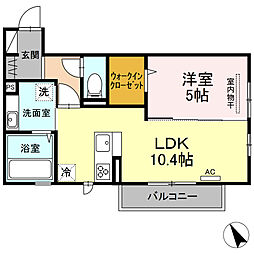 グランシャリオ須屋2 1LDKの間取図画像