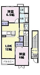 ビバーチェST棟 2LDKの間取図画像