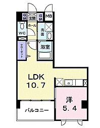 セジュール藤 1LDKの間取図画像